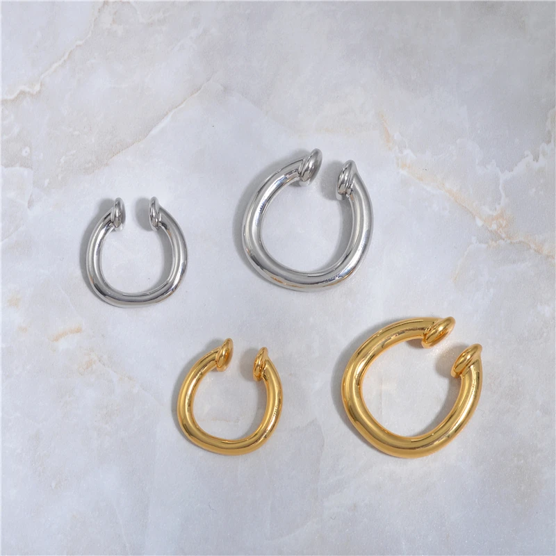 

European and American minority design metal ring ear clip without ear hole female cold wind temperament simple fashion