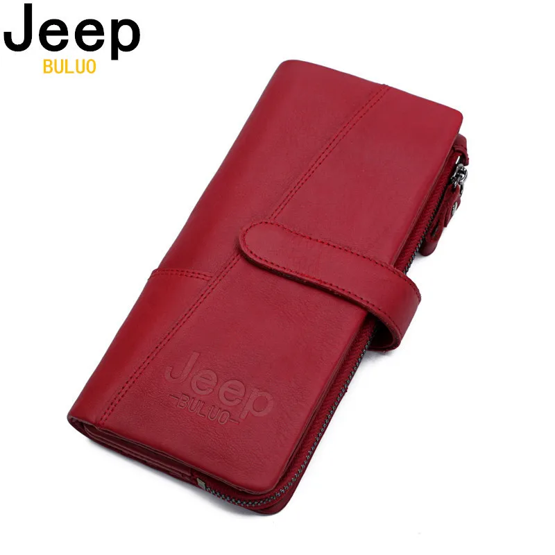 Бренд JEEP BULUO женские кошельки натуральная кожа на молнии портмоне модный длинный