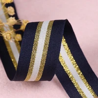 25mm gold silver stripes webbings ribbons sewing diy handmade glitter ribbon ruban couture accessories decoration party supplies