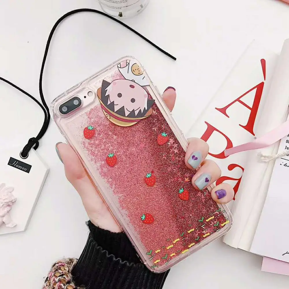 Мультяшный блестящий чехол Sakura Maruko с зыбучим песком для iphone 6 6s 7 8 plus X XS MAX XR