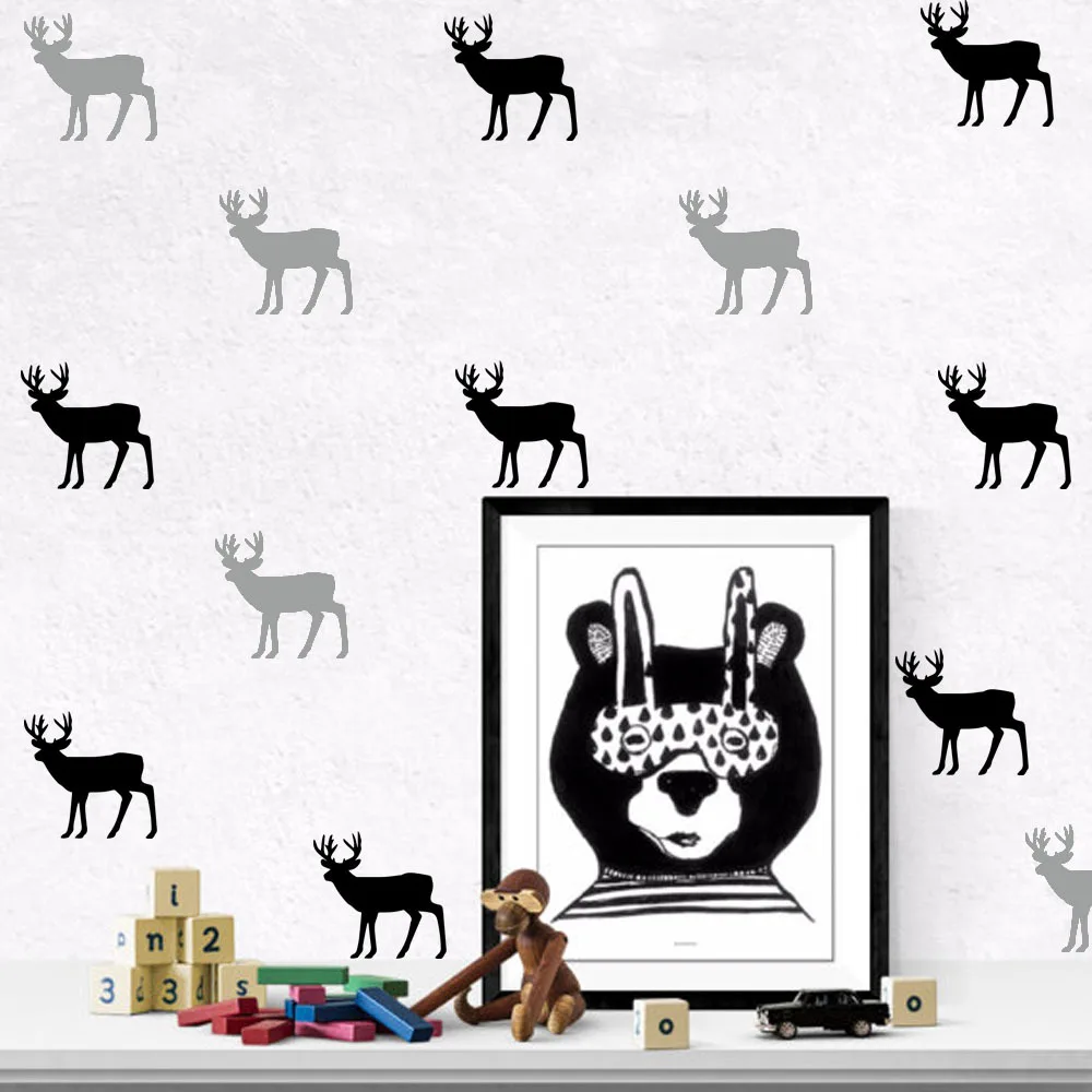 9 шт./компл. Настенная Наклейка в скандинавском стиле с изображением животных и