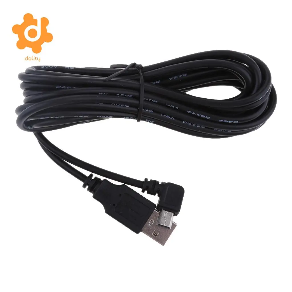 Кабель зарядного устройства dolity 5 в 2 а Mini USB 90 градусов левый изгиб DVR GPS зарядный