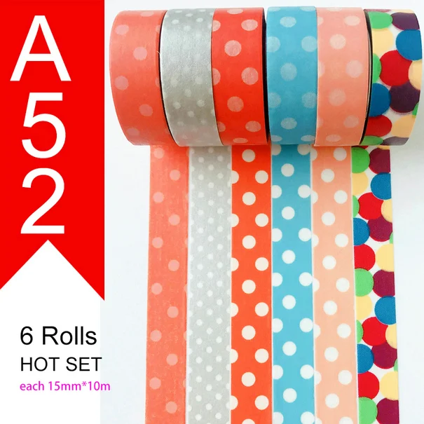 SET-A52 И купон васи лента, васи лента, акварель, опциональное сочетание, распродажа, 26 стилей Наборы горячая Распродажа набор A39-A61 - Цвет: SET-A52