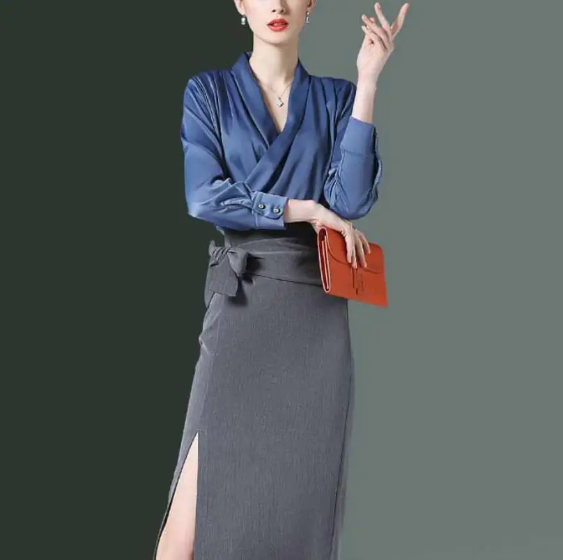 Новый женский костюм 2019 новое платье темперамент Топ Тонкий Хепберн ветер двойка