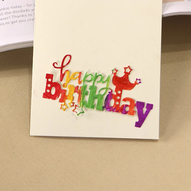 DUOFEN METAL CUTTING DIES 120278 Happy Birthday cutout lace hollow embossing stencil DIY Scrapbook Paper Album 2018 Jun new | Дом и сад