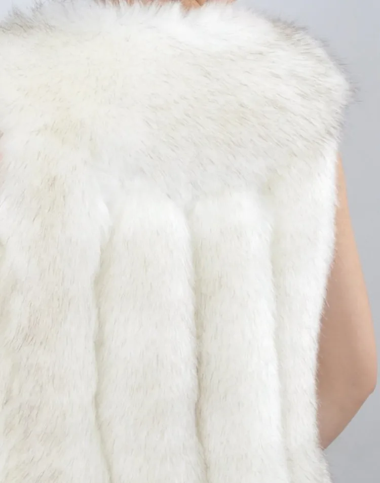 

S-4XL plus size Winter New fashion brand Fake fox fur jacket women's warm jacket stripe stitching thicker Faux fur coat w1978