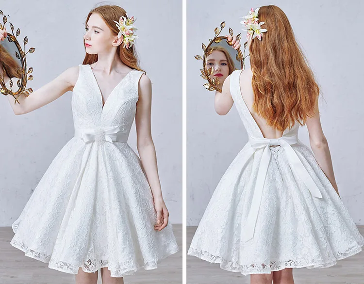 

free shipping v-neck sexy open back cocktail lace prom dresses short 2015 new styles