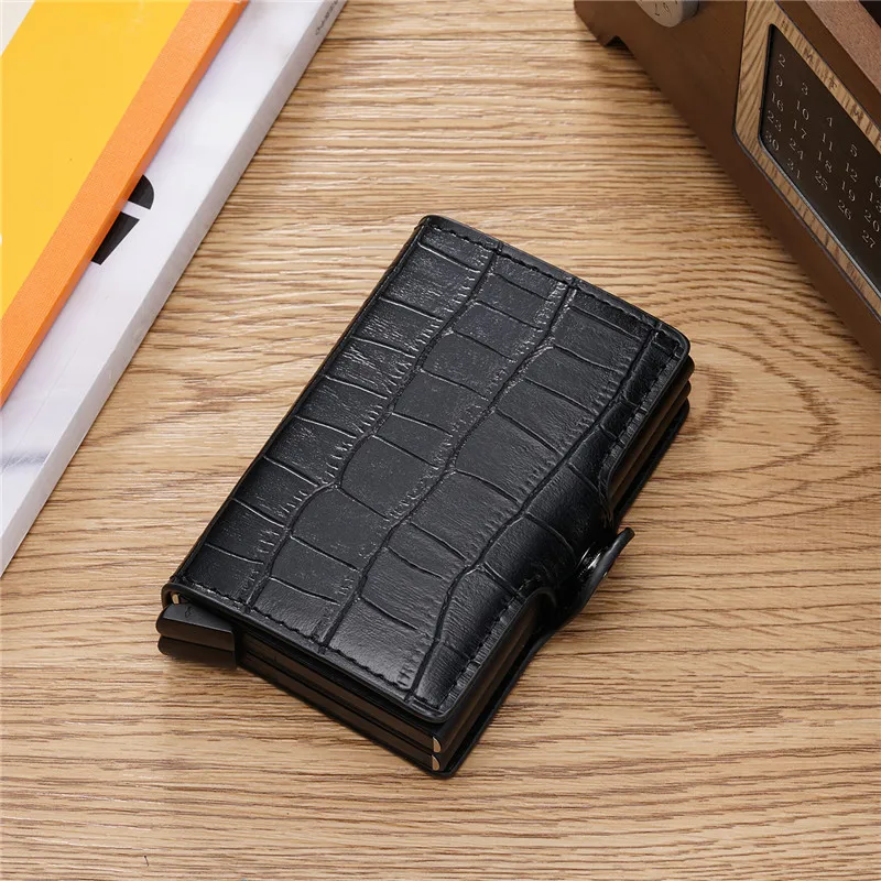 BYCOBECY Men Wallet Leather PU Aluminium Double Boxes RFID Vintage Travel Card Fashion Women's | Багаж и сумки