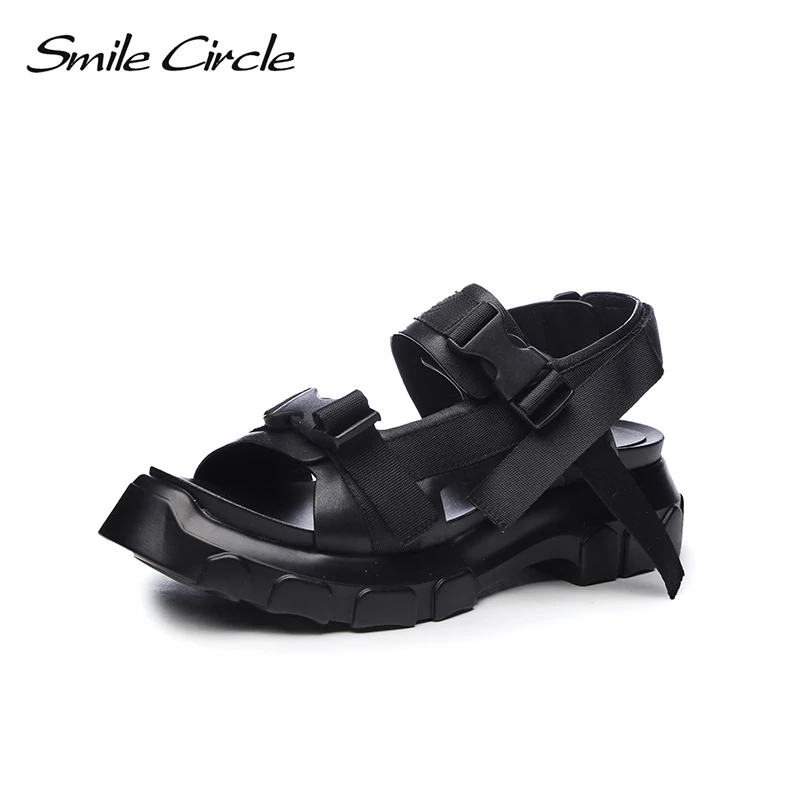 Smile Circle/2018 Летние Стильные повседневные сандалии для женщин модная обувь на