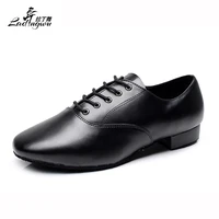 ladingwu new modern dance shoes mens genuine leather adult indoor latin dance shoes mens tango ballroom shoes heel 2 54 5cm