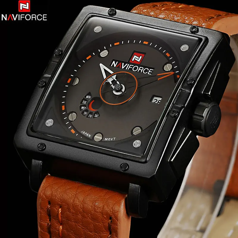 Часы наручные NAVIFORCE Мужские кварцевые брендовые Роскошные водонепроницаемые