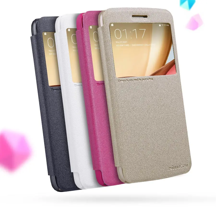20 шт. nillkin новый кожаный case sparkle leather mobile phone protective for moto m (xt1662)| |