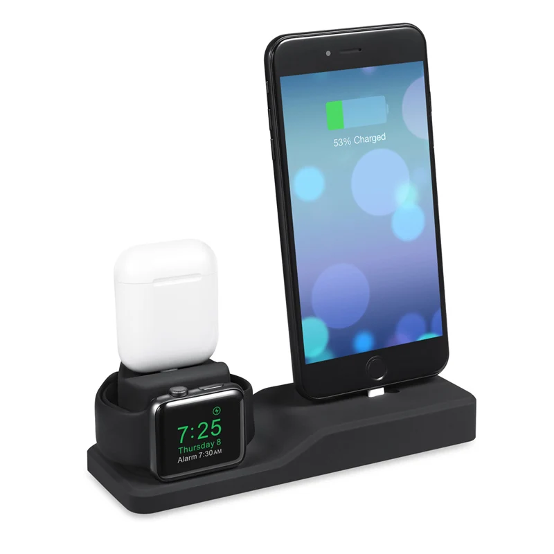 AIYIMA 3 в 1 зарядная док-станция для iPhone X XR XS Max 8 7 6 Apple Watch Airpods зарядное устройство держатель iWatch крепление подставка Док-станция