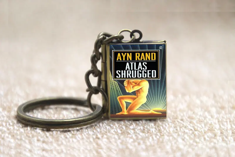 Atlas Shrugged Book Locket Necklace Брелок Серебряный и бронзовый тон B2351 | Украшения аксессуары