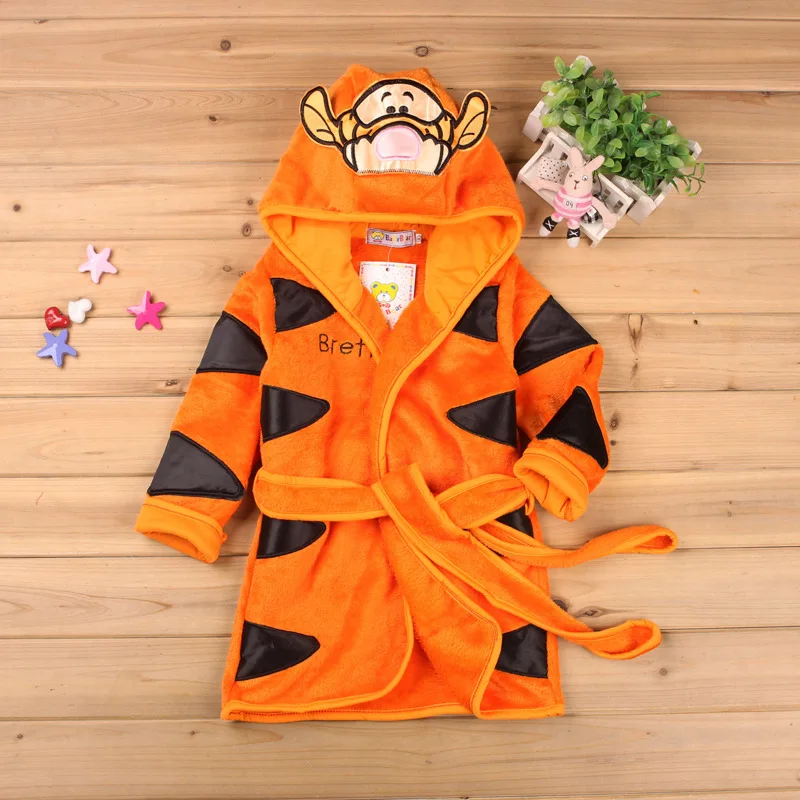 2-6 лет/мягкие фланелевые банные халаты с капюшоном для маленьких мальчиков