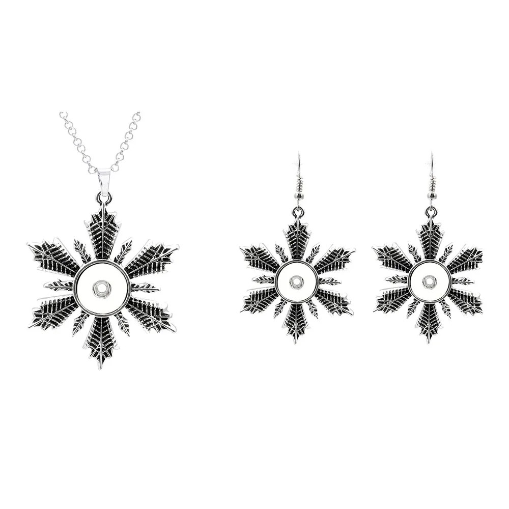 Новая мода оснастки кнопка Ювелирный Набор Оснастки ожерелье (18 мм) и серьги (12