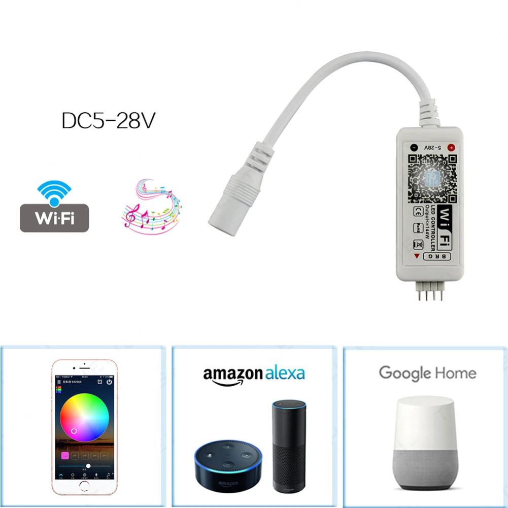 WiFi беспроводной светодиодный интеллектуальный контроллер Alexa Google home совместим с