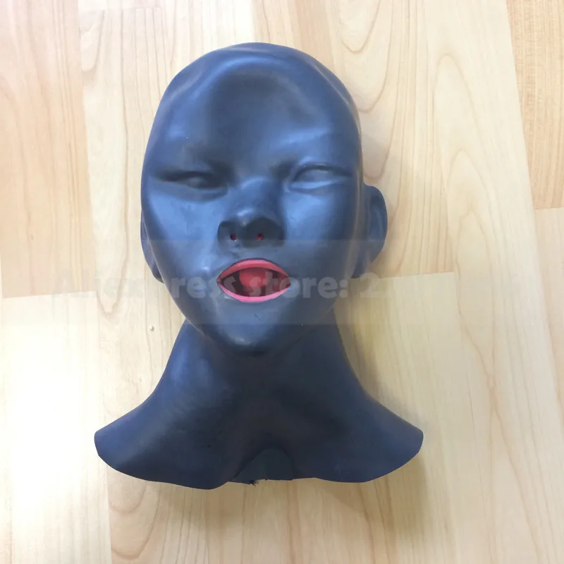1 мм 3D латексное человеческое маска с капюшоном закрытыми глазами капот красным
