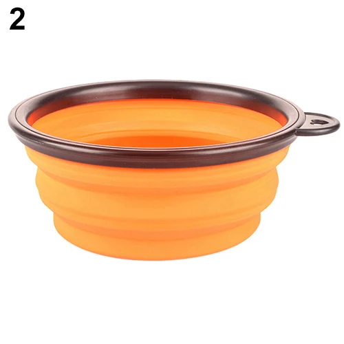 Портативная силиконовая дорожная Складная миска для собаки питомца кота подача