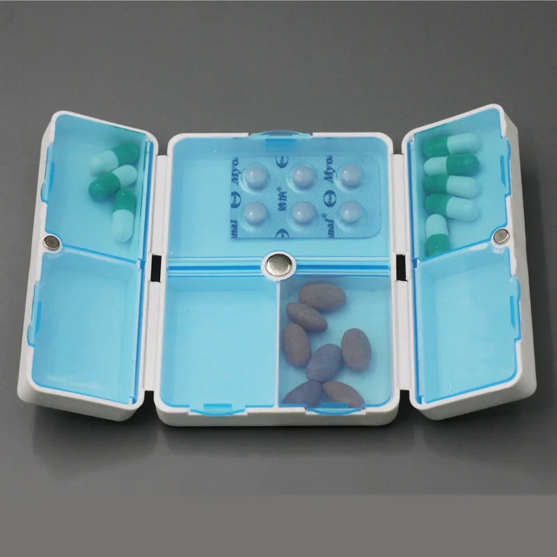 

Portable Folding Pill Storage Box Weekly Pills Case Vitamin Medicine Survival Container Outdoor Travel 7 Slots For 1 Week