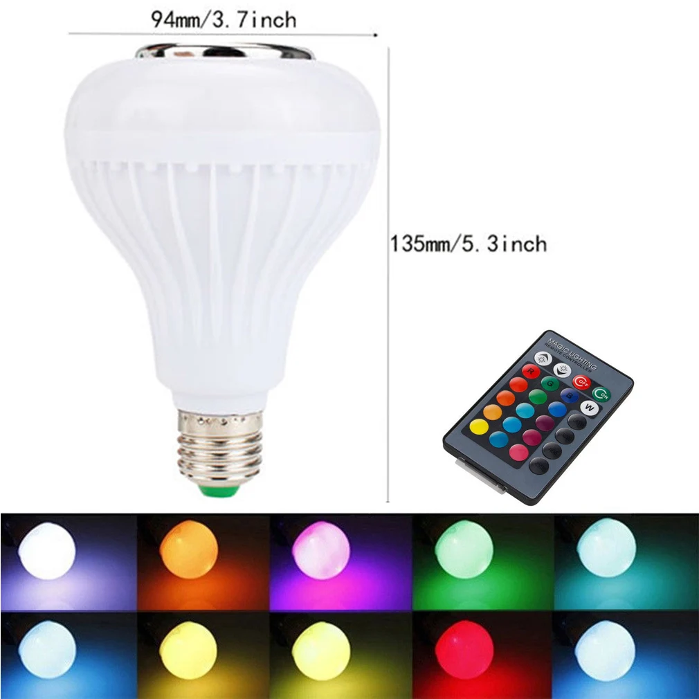 СВЕТОДИОДНЫЙ беспроводной свет лампы bluetooth динамик RGB 12 Вт умная музыкальная игровая лампа+ пульт дистанционного управления