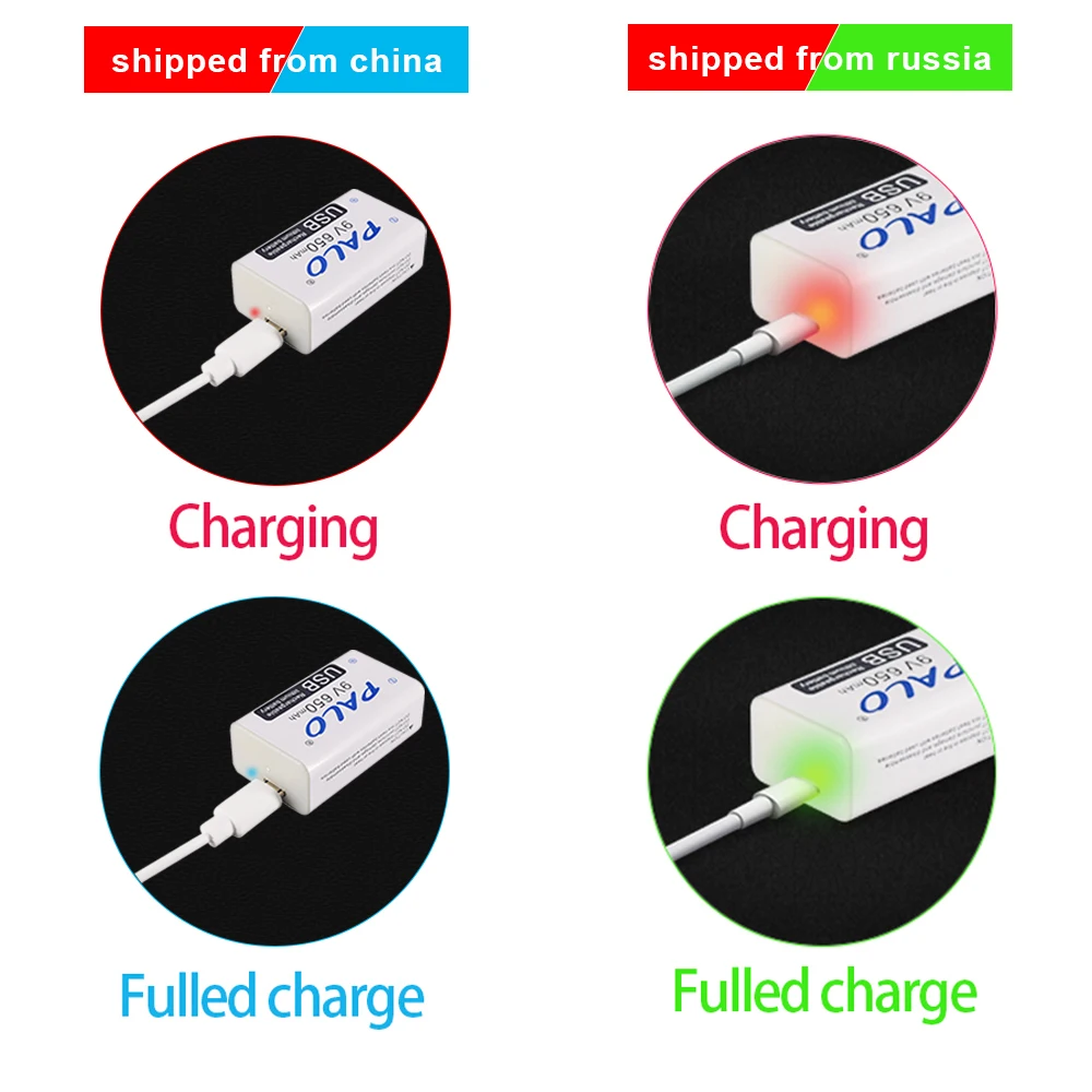 PALO 9V 650mAh литиевая li-po литий-ионная аккумуляторная батарея с микро usb кабелем для микрофона игрушка пульт дистанционного управления KTV