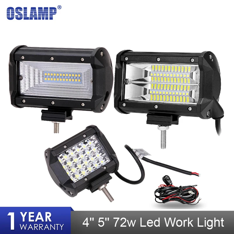 Oslamp 4 &quot5&quot 72 Вт светодиодный свет работы автомобиля потока пучок лучей