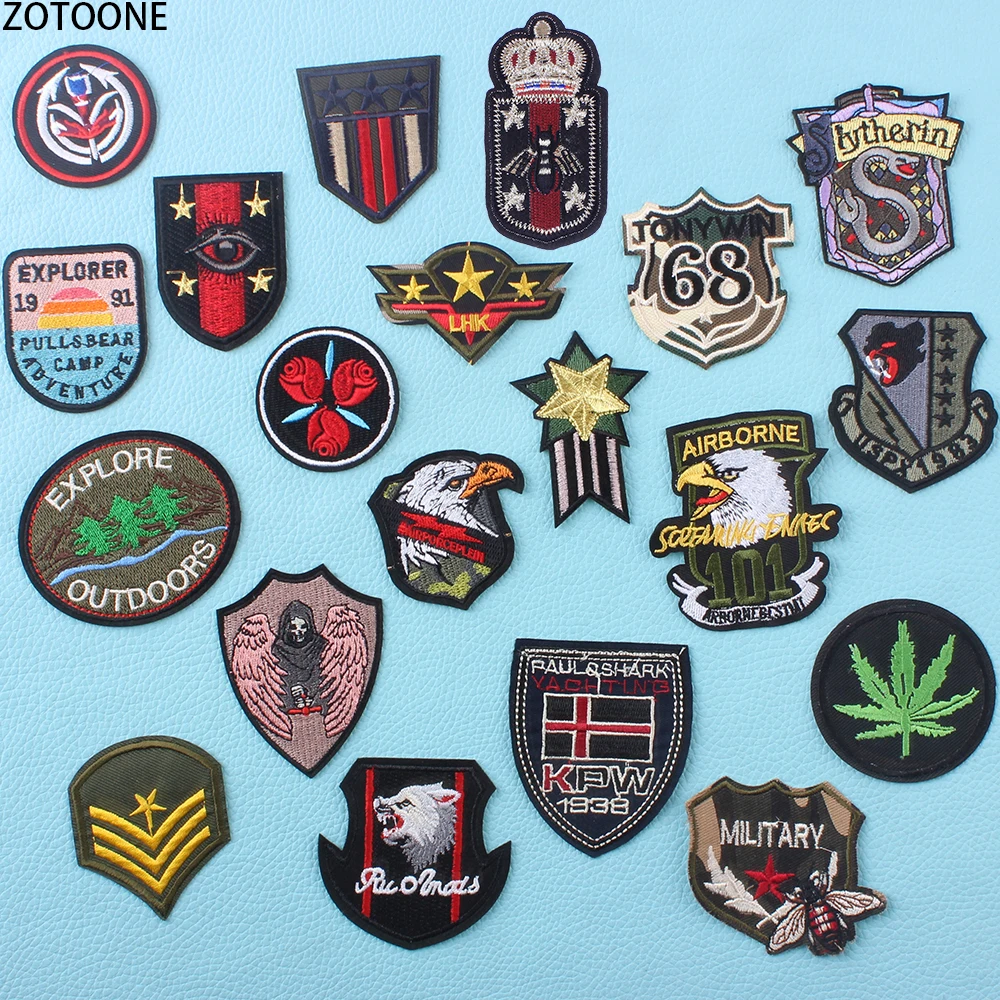 

ZOTOONE Wild Militiry Patches on Clothing Stickers Embroidered Patch for Clothes Skull Stripe Badges Garment Applique on Clothes