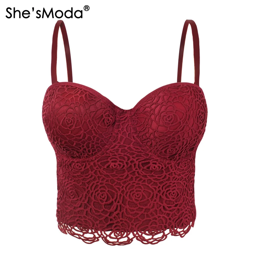 Женский корсет бюстье She'sModa кружевной пуш ап с цветочным принтом обрезанный для