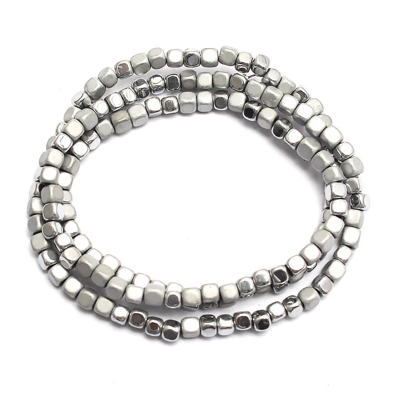 Бусины из натурального камня 3 мм квадратные матовые гематита для изготовления