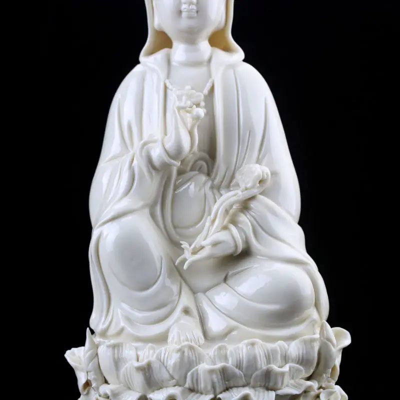 Китайский Изысканный DEHUA PROCELAIN ручная KWAN-YIN статуи | Дом и сад