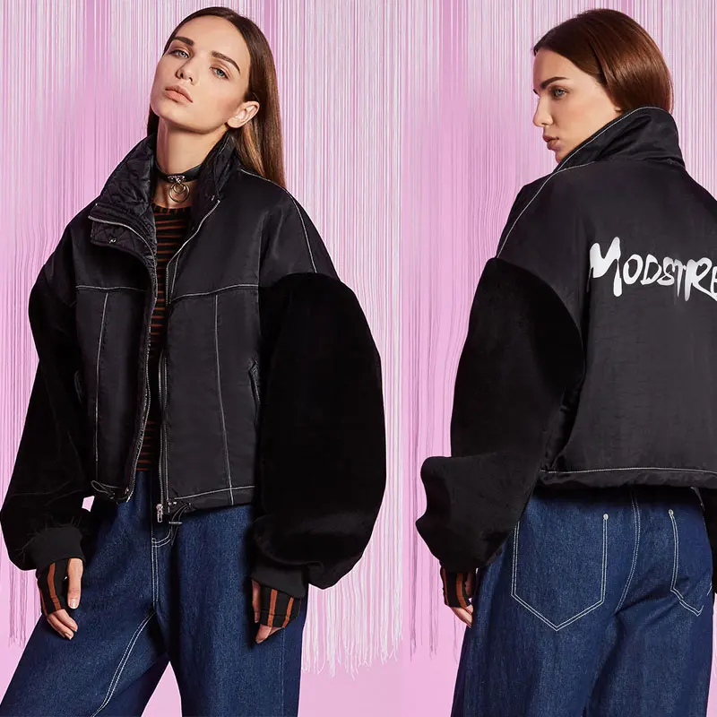 Шикарная женская верхняя одежда куртка бомбер осенняя на молнии с длинным