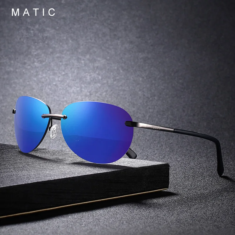MATIC Driver коричневые поляризованные солнцезащитные очки авиаторы без оправы для