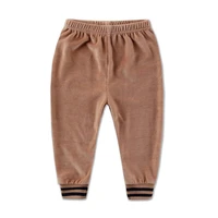 baby velour long pants girls elastic waist boys trousers children clothes 2021 little q clothing new style for autumn and winter