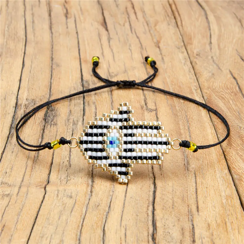 Go2boho дропшиппинг MIYUKI черный браслет на руку “Хамса” с клипсами Дурной глаз Браслеты Delica бисер из горного хрусталя, ювелирные изделия Для женщин Подарки