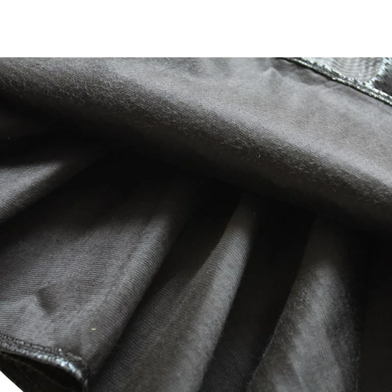 Осенняя Новинка Женская плиссированная мини-юбка из искусственной кожи с