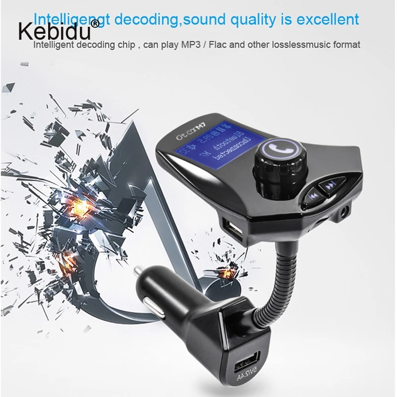 kebidu FM Transmitter Bluetooth HandsFree Car Kit MP3 Player Modulator with USB Charger LCD Display Support Flash Drive TF | Автомобили и