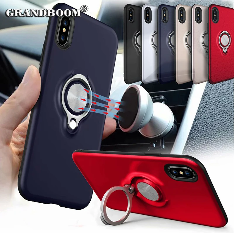 10 шт. роскошное кольцо на палец Магнитная подставка чехол для iPhone XS Max XR X 8 7 6 6 S Plus ударопрочный TPU кронштейн с присоской чехол