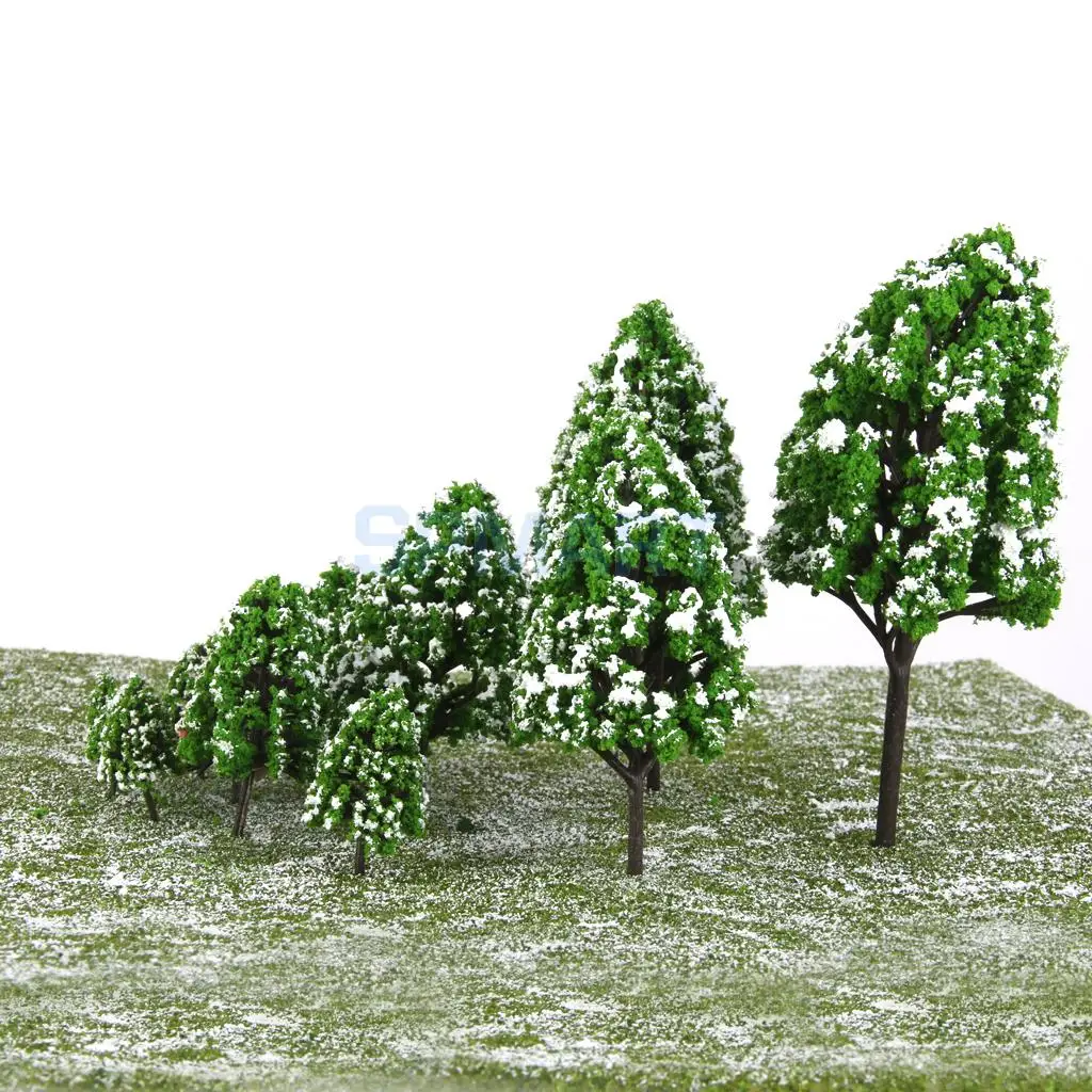 12pcs Poplar Trees Model Train Snow Scenery 2.5-16 cm 1:500-1:50 | Building Kits