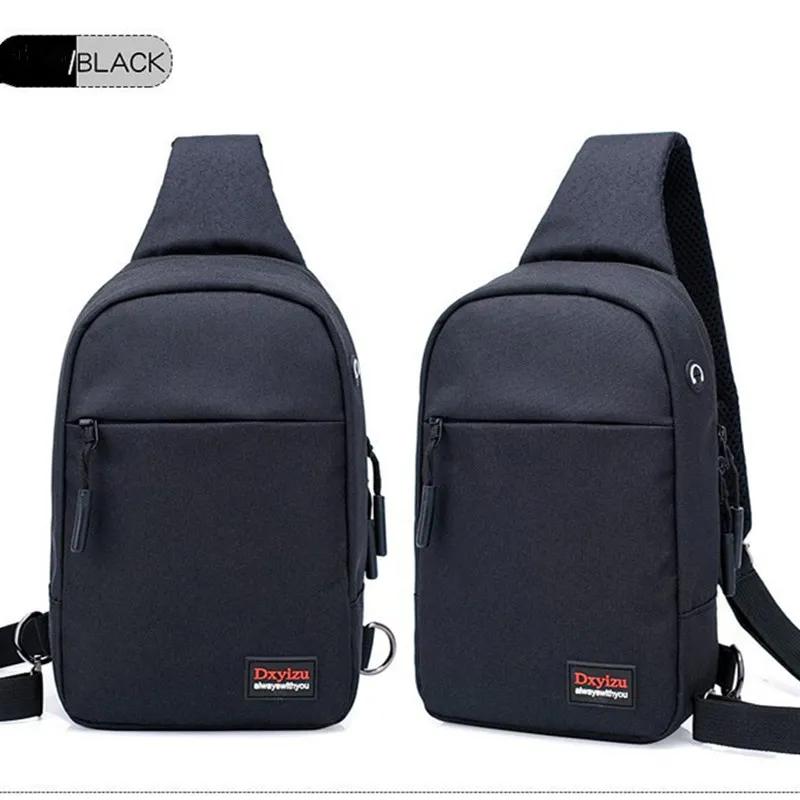 Мода 2017 г. черный Водонепроницаемый Мужской груди мешок унисекс парусиновая