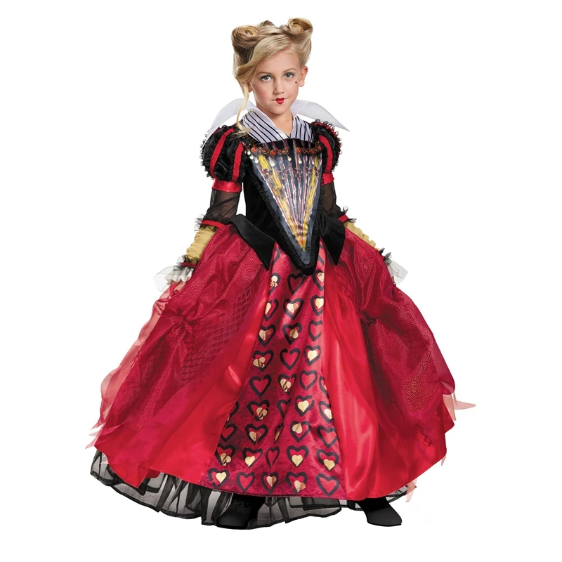 Детский роскошный костюм Красной королевы|red queen costume|queen costumered |