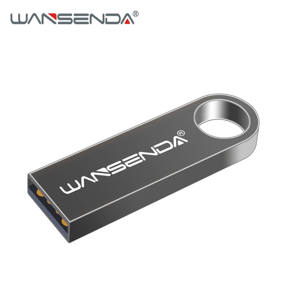 Серый WANSENDA металлическая USB флеш-накопитель мини-накопитель 4 ГБ 8 ГБ 16 ГБ 326 ГБ 4 ГБ Флешка Водонепроницаемая ручка USB флэш-накопитель настраиваемый логотип - Цвет: Серый
