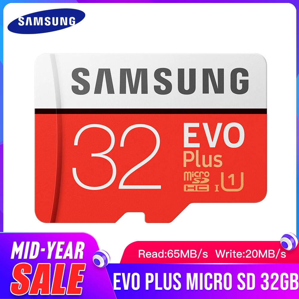 Карта памяти SAMSUNG EVO + класс 10 Micro SD 32 ГБ SDHC SDXC C10 UHS TF карты Trans Flash Microsd Новый адаптер в