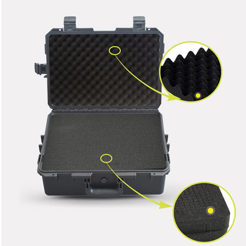 SQ4636H inner size 460*360*180mm Plastic waterproof shpckproof suitcase with full sponge
