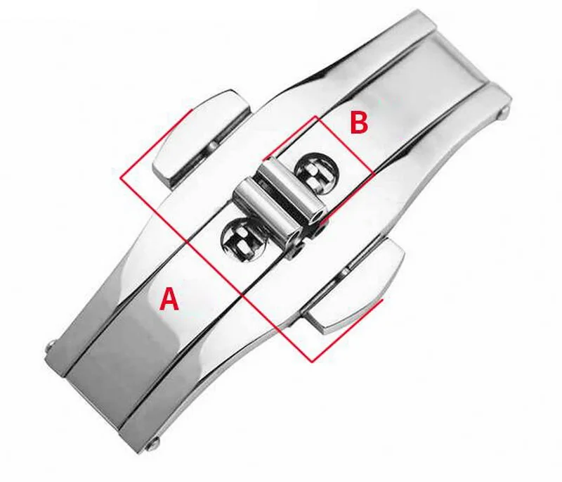 304 Metal Watch Band Buckle 5mm 6mm Watchband Strap Silver Black Stainless Steel Clasp Butterfly Button Accessories