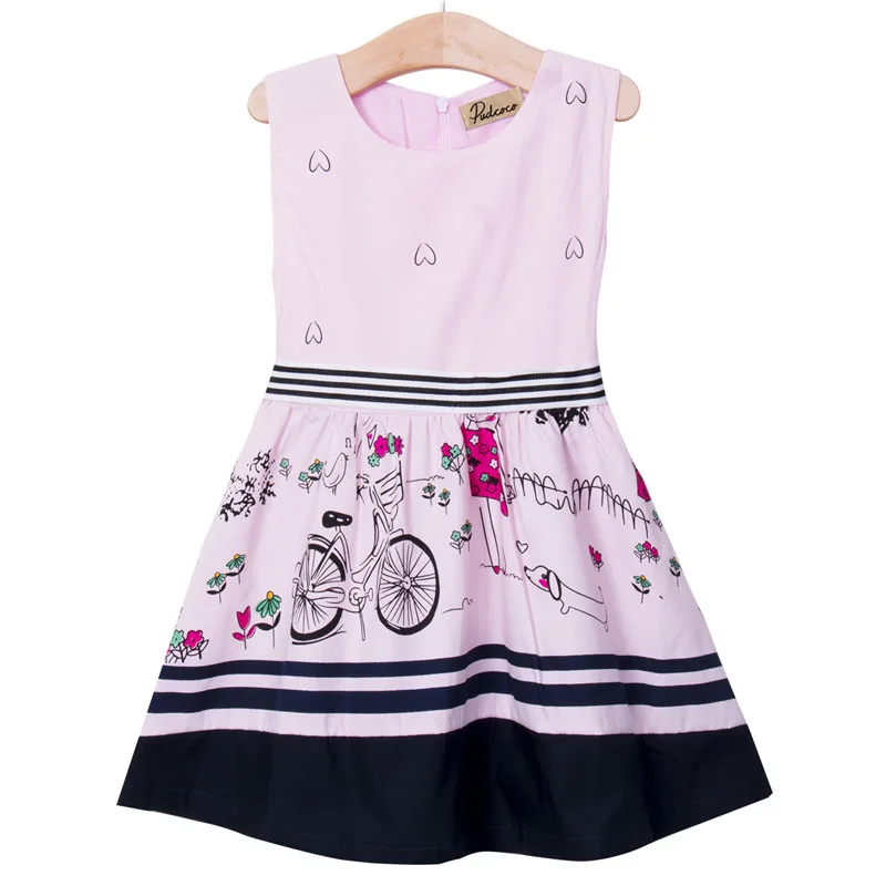 Pink Baby Kids Girls dress Princess Party Bubble Beauty Anime Formal Go cycling for an outing girls summer Dress Fit 2-7Y | Детская