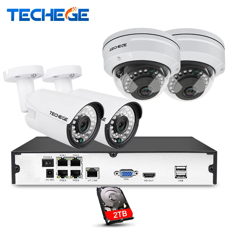4CH 1080 P POE 48 в Real NVR комплект HD Vandalproof купольная камера 2MP ip IR 20 м CCTV системы Plug and
