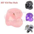 Устройство целомудрия из смолы Nub of HT V3 с 4 кольцами для пениса, супер короткая клетка для пениса, замок для пениса, Пояс верности, секс-игрушки для мужчин