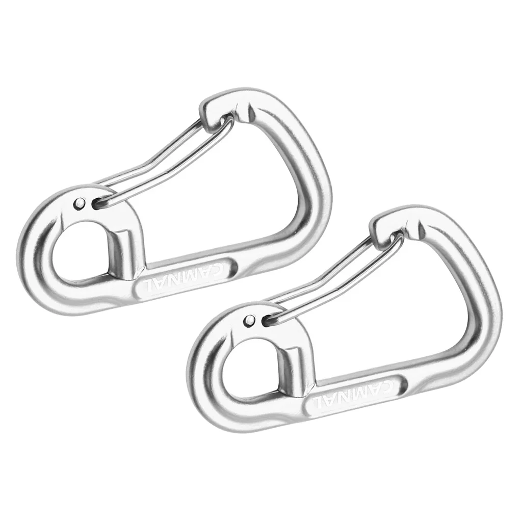 Silver Брелок для ключей MagiDeal, карабин, 2 шт., брелок для гамака, кемпинга, альпинизма, поводок для собак - Цвет: Silver