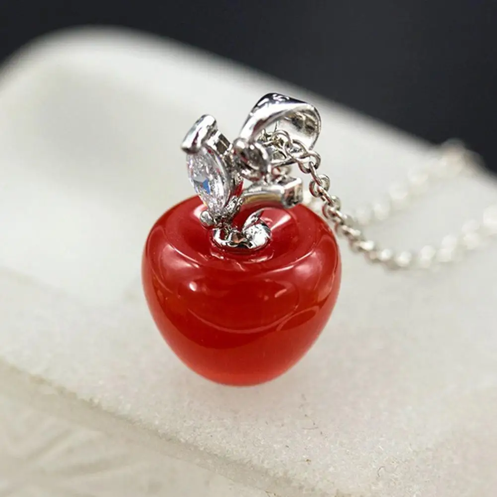 

Daily life Women'sOpal Red Apple Shape Charm Pendant for Necklace Earring Decor Opal Party Club Banquet Jewelry Apple Pendant